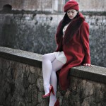 Raffaella Saturni in L'Aquila en rouge