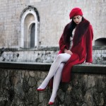 Raffaella Saturni in L'Aquila en rouge